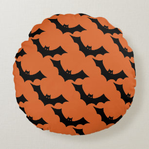 Spooky Bat Halloween Decor Round Pillow