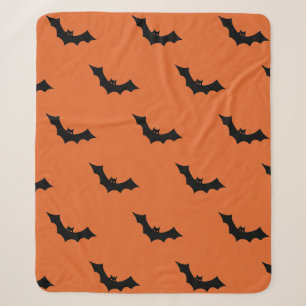 Spooky Bat Halloween Decor Sherpa Blanket