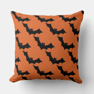 Spooky Bat Halloween Decor Throw Pillow