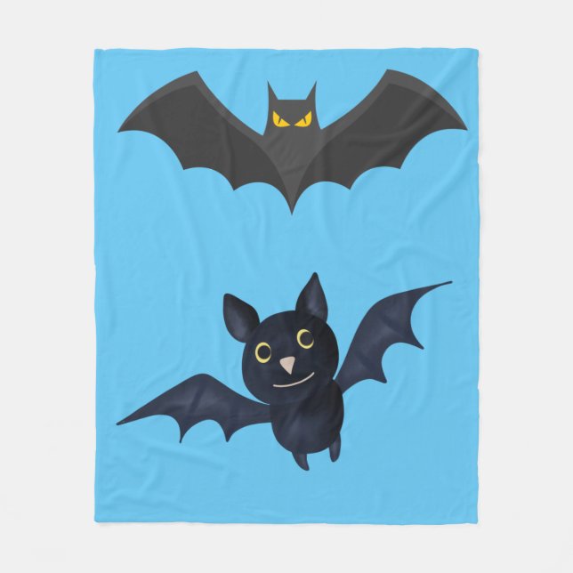 Spooky Bat Halloween Fleece Blanket Design (Front)
