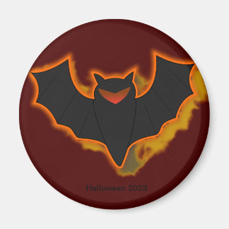Spooky Bat Halloween Magnet | Red Theme