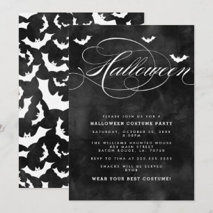 Spooky Bat Halloween Party Invitations