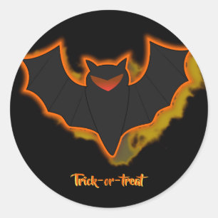 Spooky Bat Halloween Sticker - Black Theme