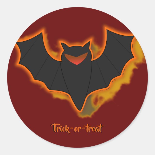 Spooky Bat Halloween Sticker - Red Theme (Front)