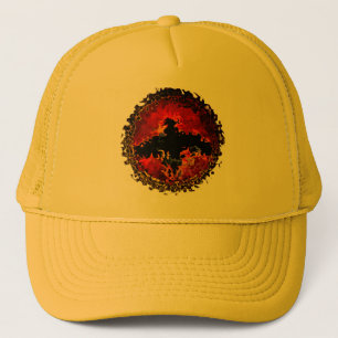 Spooky Bat on Fire Animal Art Trucker Hat