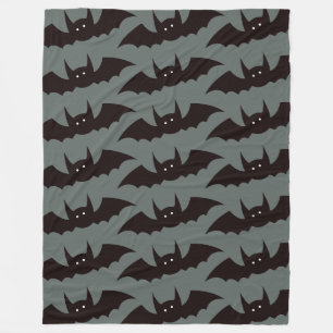 Spooky Bat Pattern Fleece Blanket