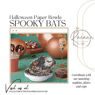 Spooky Bats Halloween Paper Plate