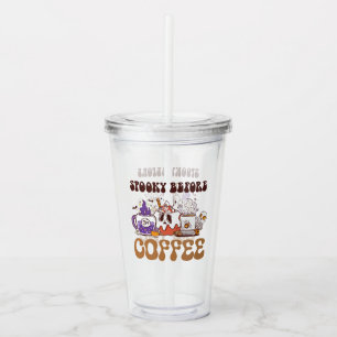 Spooky Before Coffee – Funny Ghost Coffee Brew Acrylic Tumbler