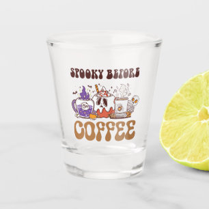 Spooky Before Coffee – Funny Ghost Coffee Brew Shot Glass
