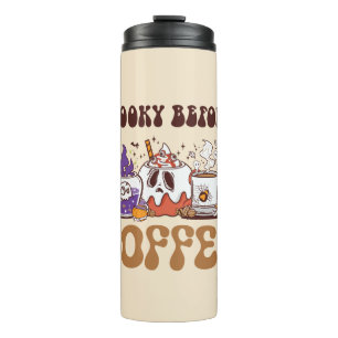 Spooky Before Coffee – Funny Ghost Coffee Brew Thermal Tumbler