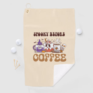 Spooky Before Coffee Golf Towel