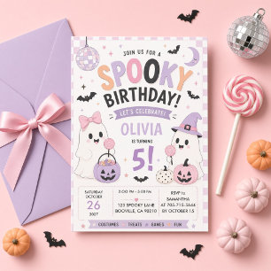 Spooky Birthday Cute Ghost Personalized Halloween  Invitation