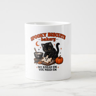 Spooky Biscuits Bakery Black Cat Hallloween  Large Coffee Mug