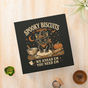 Spooky Biscuits Bakery Black Cat Halloween Binder