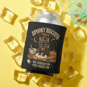Spooky Biscuits Bakery Black Cat Halloween Can Cooler