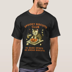 Spooky Biscuits Club Cat, Funny Halloween Baking T T-Shirt