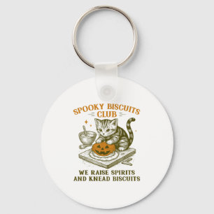 Spooky Biscuits Club Cat Funny Halloween Baking Te Keychain