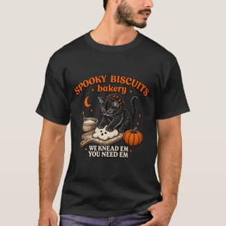 Spooky Biscuits Club Halloween Cat Lover T-Shirt