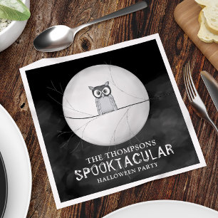 Spooky Black and White Halloween Custom Napkin