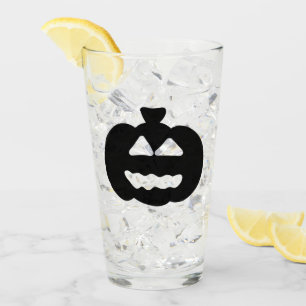 Spooky Black and White Jack-o-lantern  Glass