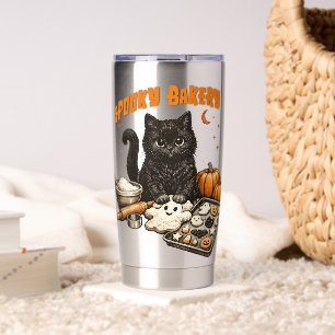 Spooky Black Cat Bakery Halloween BakingCookies Insulated Tumbler