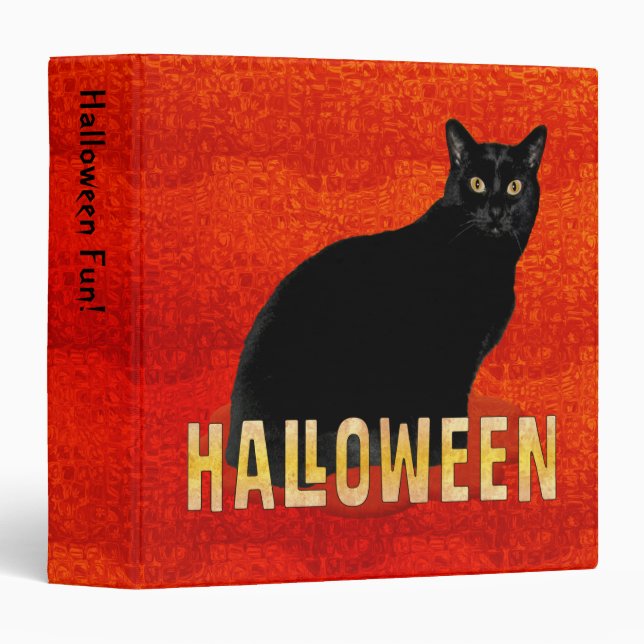 Spooky Black Cat Halloween 1.5 inch Binder (Front/Spine)