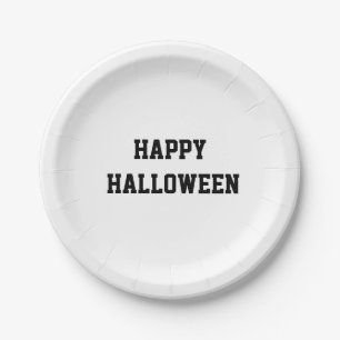 Spooky Black Cat Halloween Witch Pumpkin Moon Desi Paper Plate