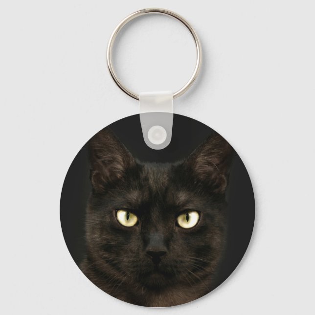 Spooky black cat keychain (Front)