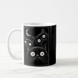 Spooky Black Cat Moon Gothic Cute Halloween Coffee Mug