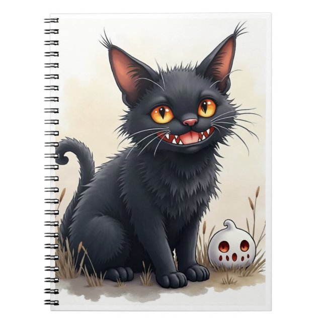 Spooky Black Cat Notebook (Front)