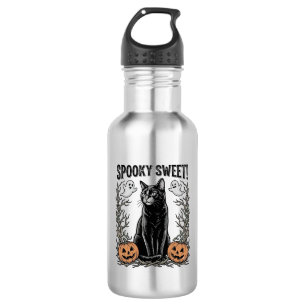Spooky Black Cat Vintage Halloween Engraving Shirt 532 Ml Water Bottle