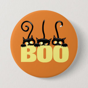 Spooky Black Cats Button