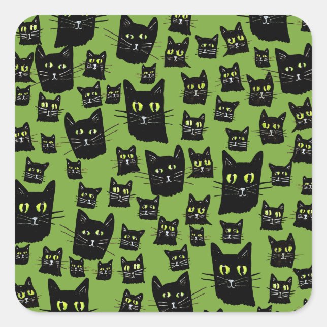 Spooky Black Cats                                  Square Sticker (Front)