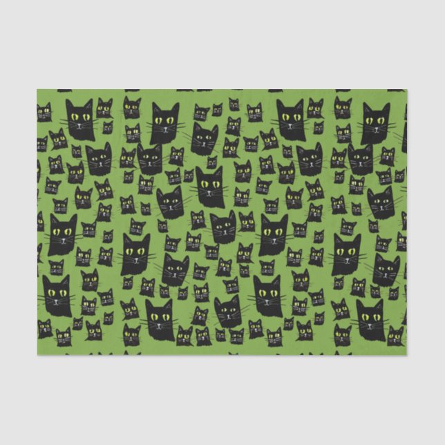Spooky Black Cats                                  Tissue Paper (Front)