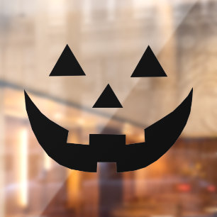 Spooky black Jack o lantern funny Halloween Window Cling