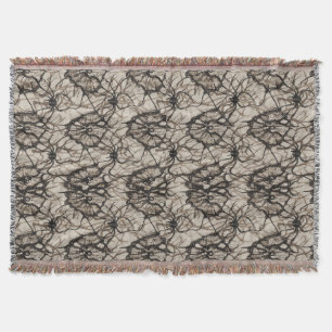 Spooky Black Lace Spider Web Seamless Pattern Di Throw Blanket