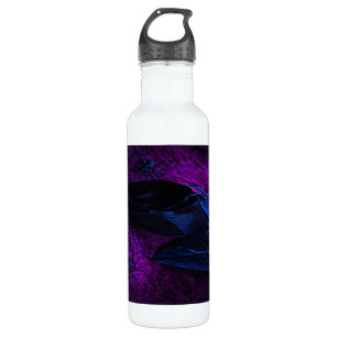 Spooky Black Material Rose, Black Spiders 710 Ml Water Bottle