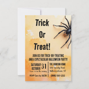 Spooky Black Spider Invitation