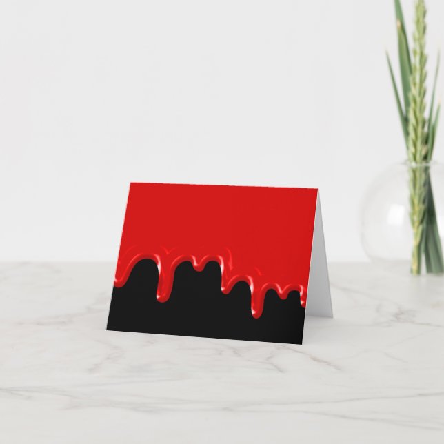 Spooky Blood Dripping Blank  Thank You Card (Front)