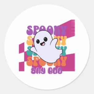 Spooky Boo Classic Round Sticker
