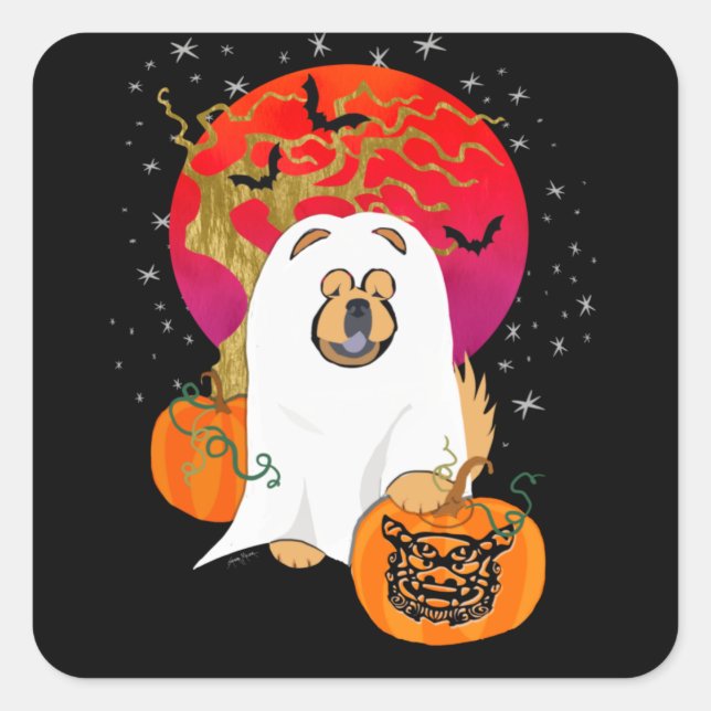 SPOOKY BOO-DOG   - Chow stickers (Front)
