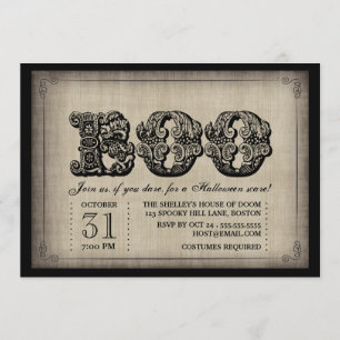 Spooky BOO Gothic Halloween Party Invitation