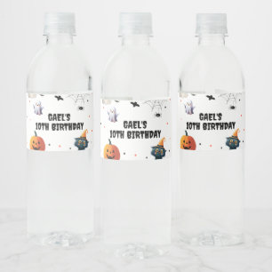 Spooky Boo Halloween Ghost Birthday Decor Water Bottle Label