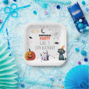 Spooky Boo Halloween Ghost Birthday Party  Paper Plate