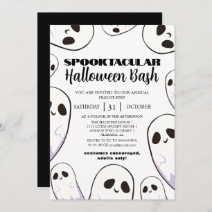 spooky Boo Haunted house Halloween bash party Invitation