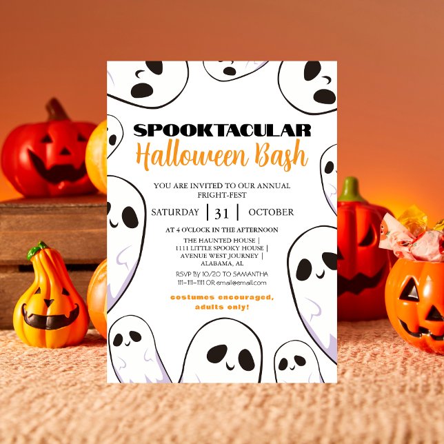 spooky Boo Haunted house Halloween bash party Invitation (Creator Uploaded)
