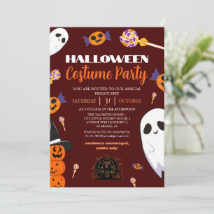 spooky Boo Haunted house halloween costume party Invitation
