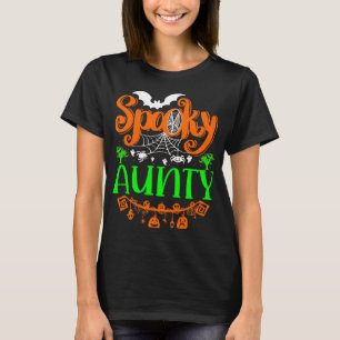 Spooky Boo Pumpkin Halloween Aunty Giftidea T-Shirt