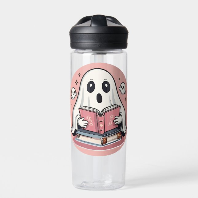Spooky Bookworm Water Bottle (Front)