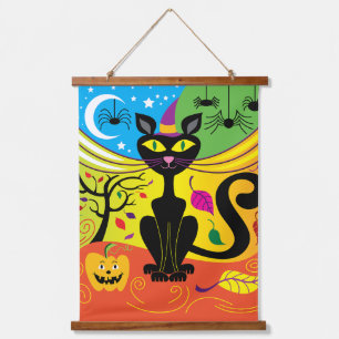 Spooky Breeze Cat Hanging Tapestry